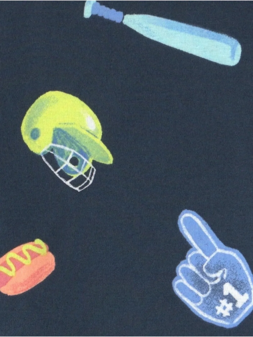 Carter's Navy Baseball Print Pajama Set with Neon Accents